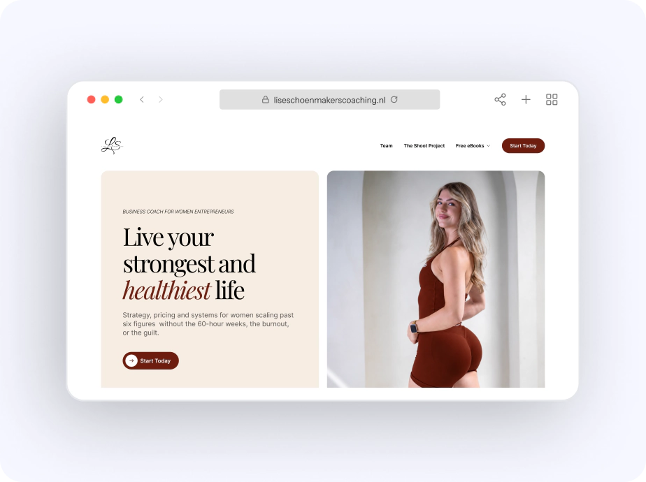 Leads arrive already convinced, because your website looks like the coach they were hoping to find. Custom built for your audience. Ready to share anywhere.